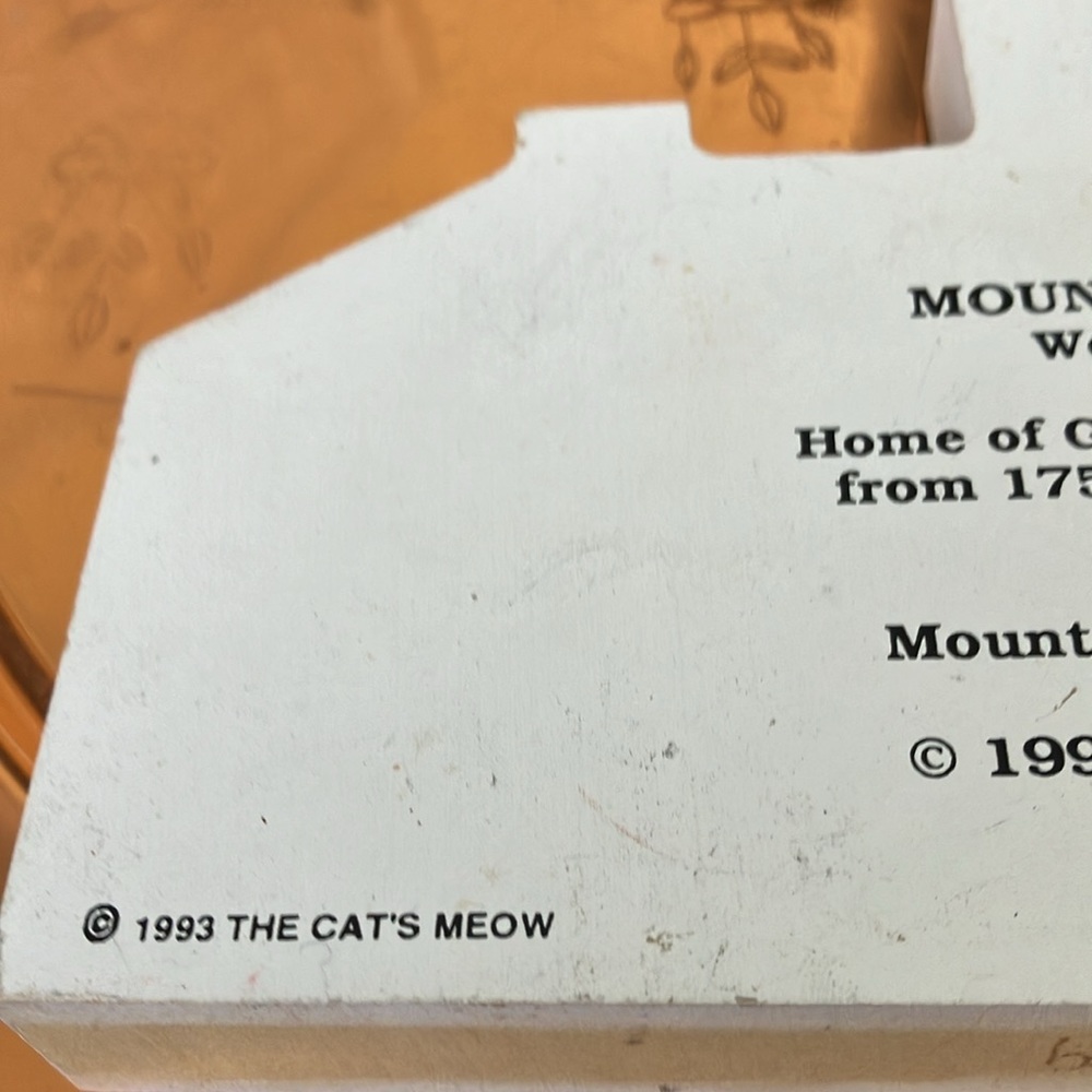 RARE Vintage THE CATS MEOW MOUNT VERNON WEST FRONT FALINE JONES WOOD SHELFART - Picture 9 of 12